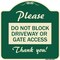 Signmission Please Do Not Block Driveway or Gate Access Thank You Heavy-Gauge Alum Sign, 18" x 18", G-1818-23283 A-DES-G-1818-23283 - alternate 1